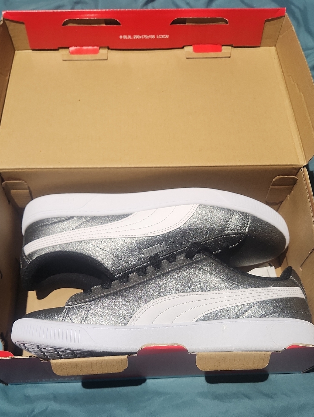 Puma Silver Metallic Sneakers with White Formstrip